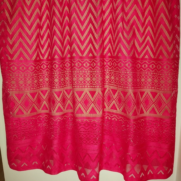 Penningtons Sheer Lace Mesh Pink Sleeveless Dress - Picture 4 of 10